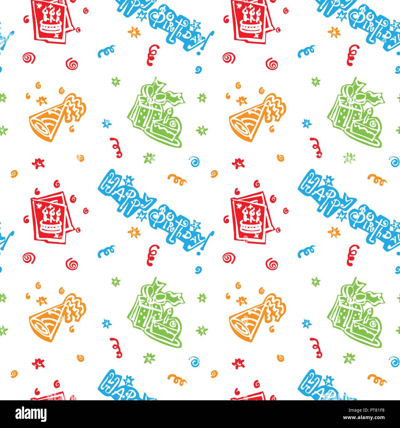 colorful Happy birthday pattern Background Stock Vector