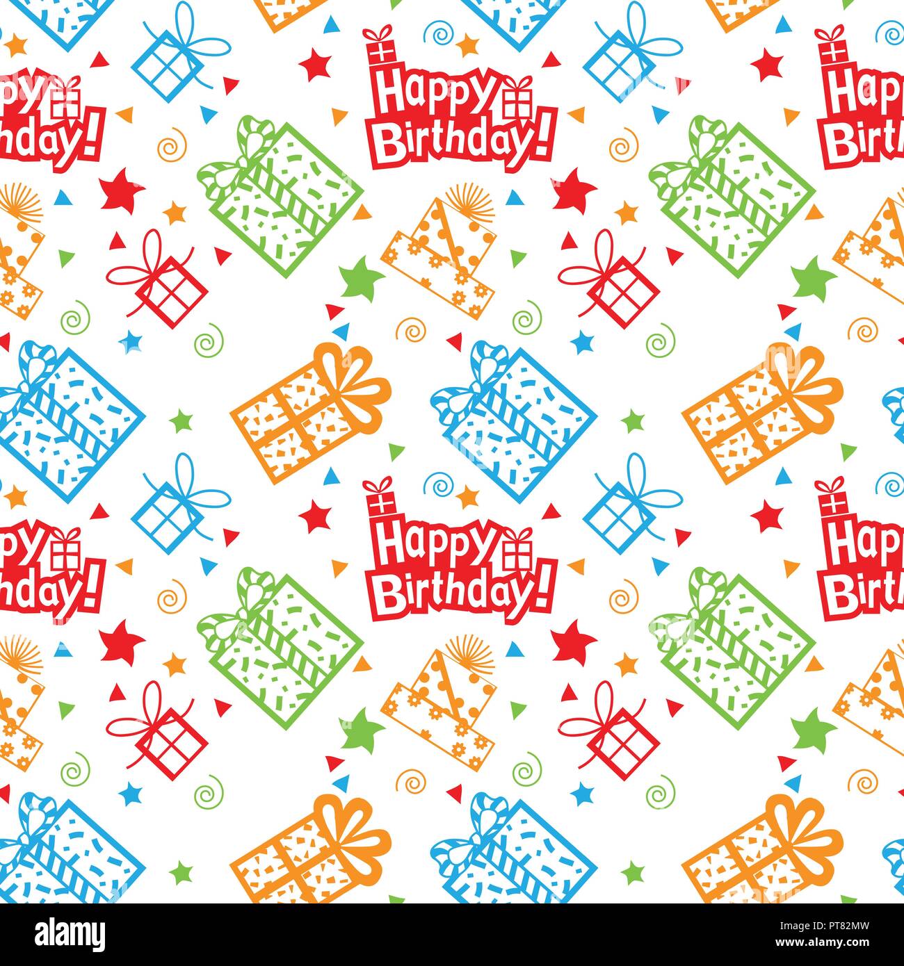 colorful Happy birthday pattern Background Stock Vector Image & Art - Alamy