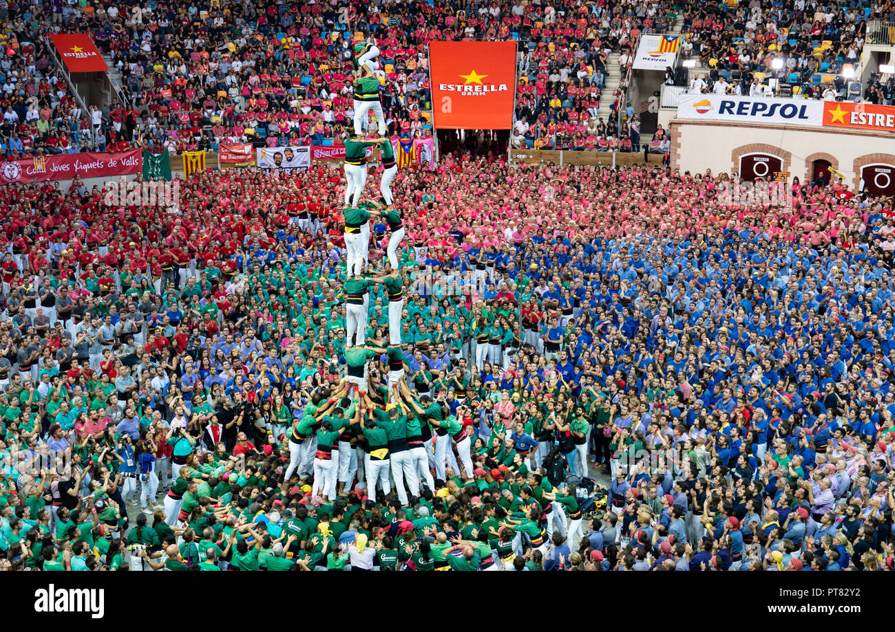 Tarragona, Spain. October 2018 Castells Performance in the XXVII