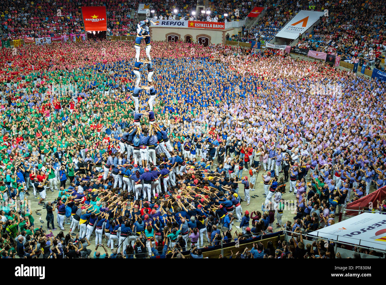Tarragona, Spain. October 2018 Castells Performance in the XXVII