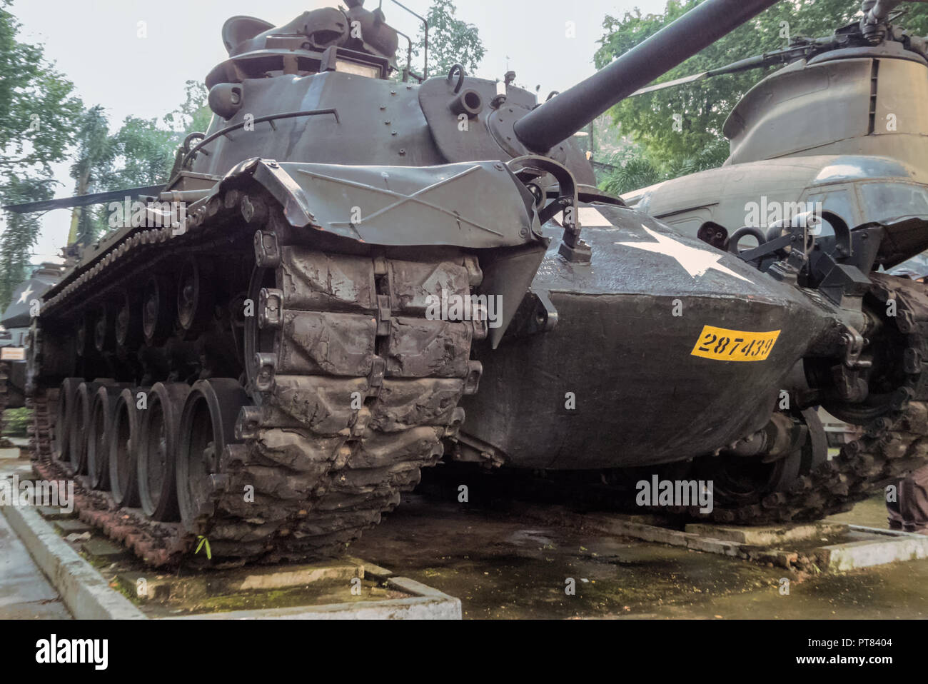 American M48 Patton tank in the War Remnants Museum (Bảo tàng Chứng tích chiến tranh), Ho Chi Minh City, Viet Nam Stock Photo