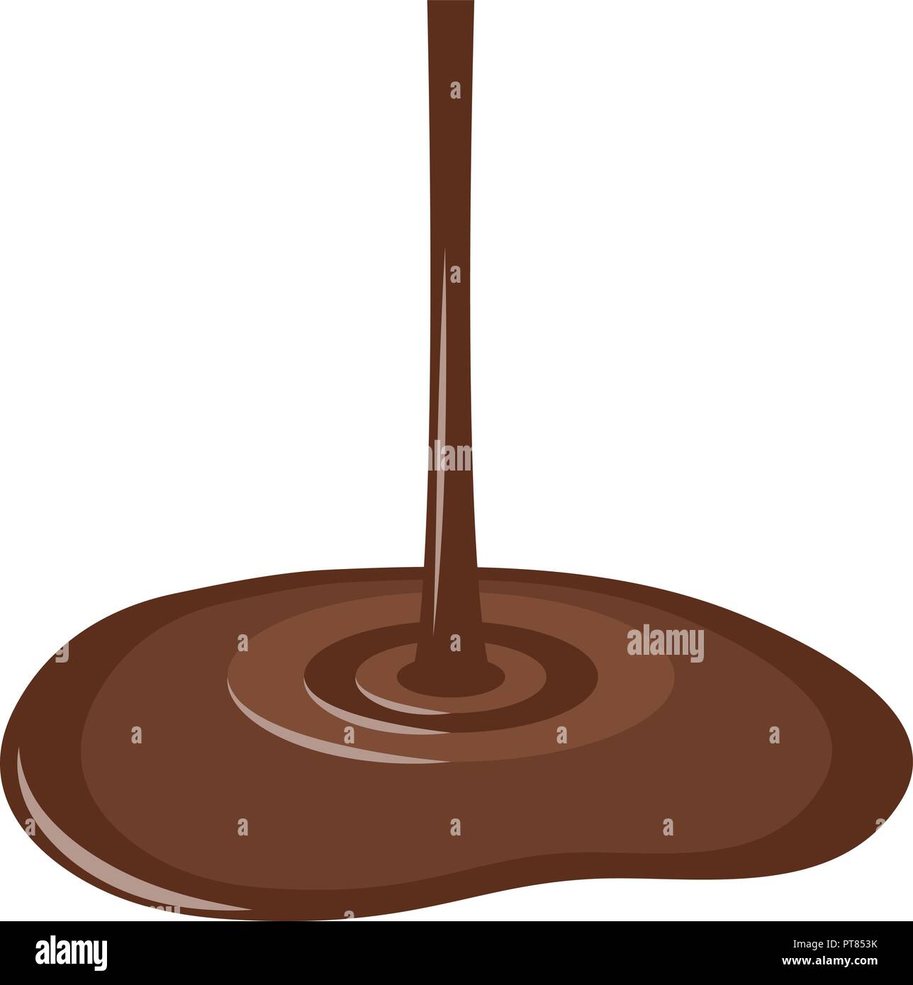 vector sweet liquid chocolate sauce isolated on white background. dark chocolate dessert food illustration Stock Vector