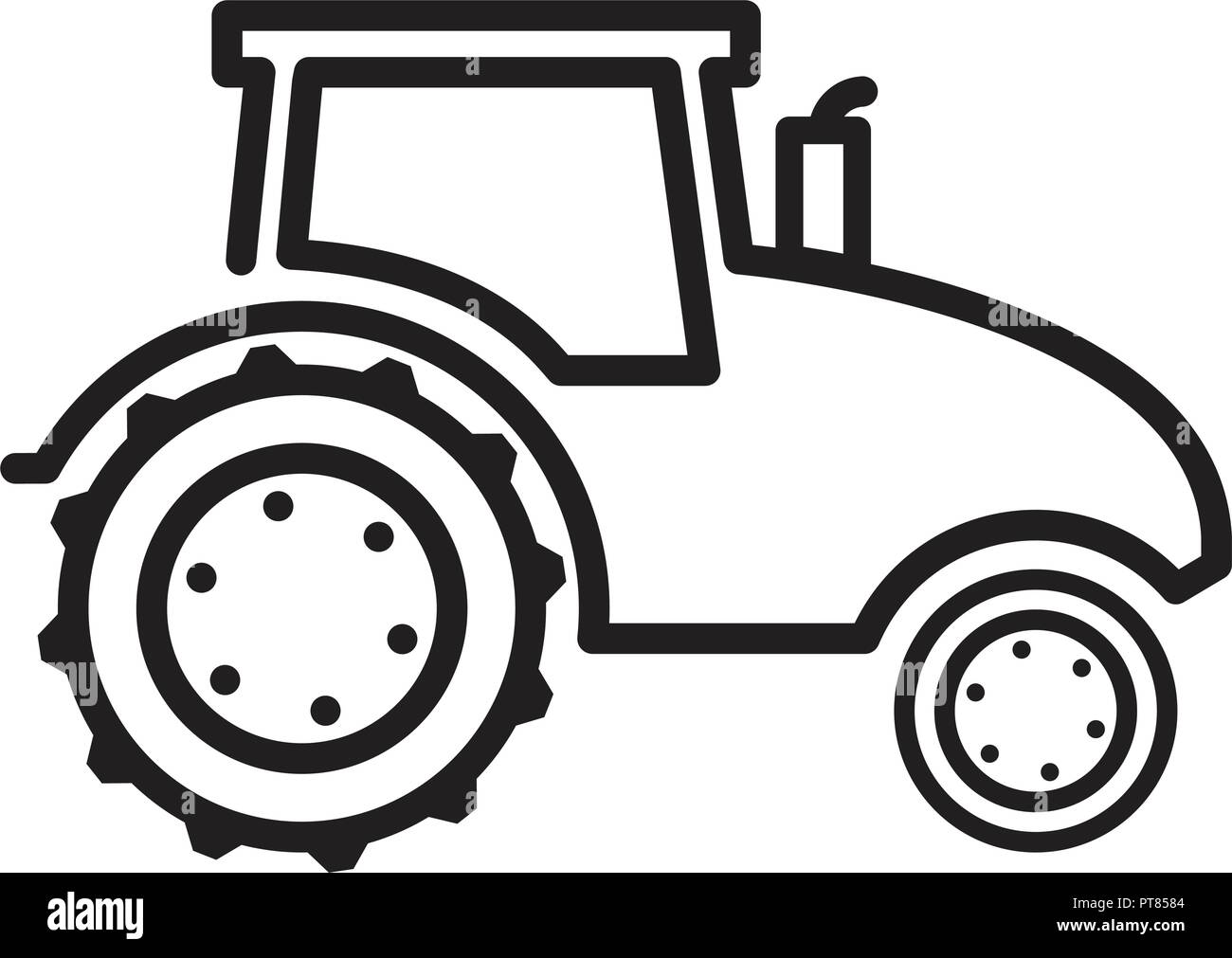 Agriculture machinery farm tractor vector Black and White Stock Photos ...