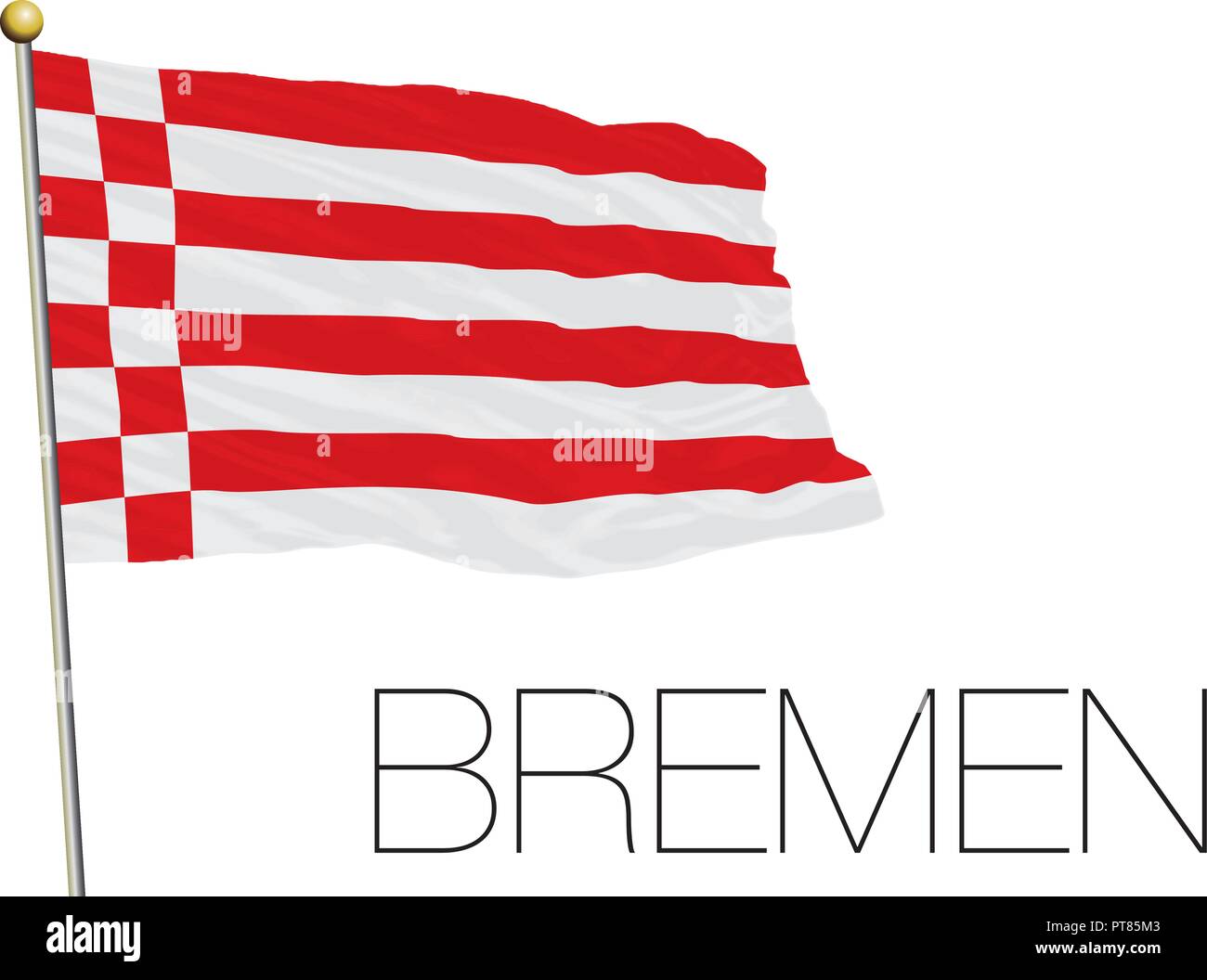 Bremen regional and lander flag, Germany, vector illustration Stock Vector