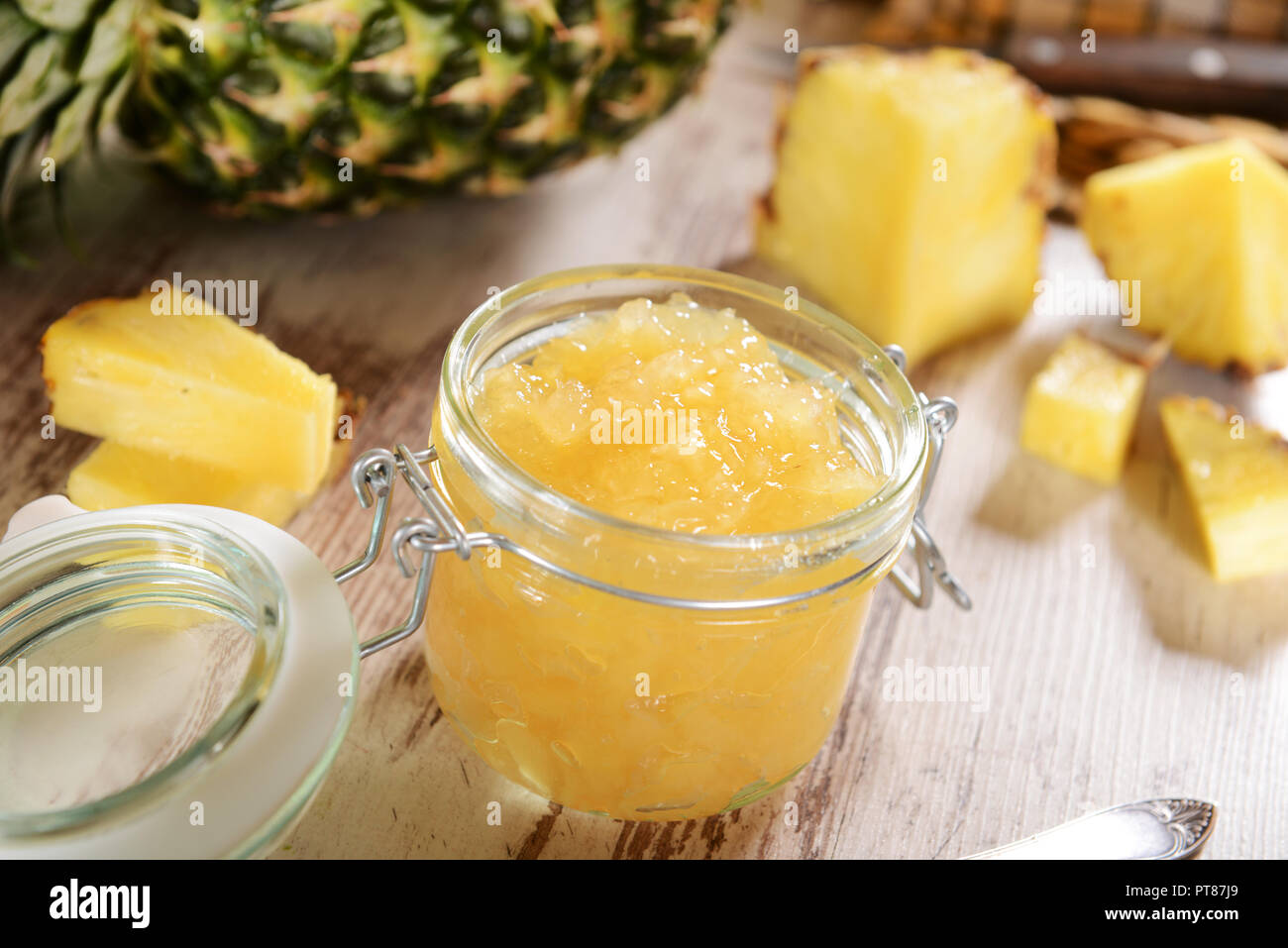 Homemade pineapple jam Stock Photo Alamy