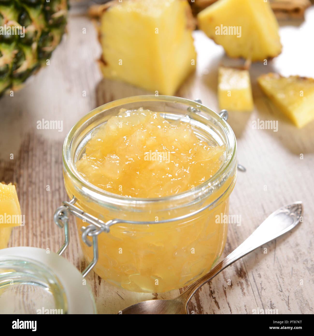Homemade pineapple jam Stock Photo Alamy