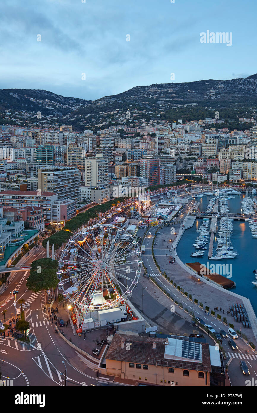 View of Monte Carlo from the Prince Palace, Principality of Monaco Stock Photo
