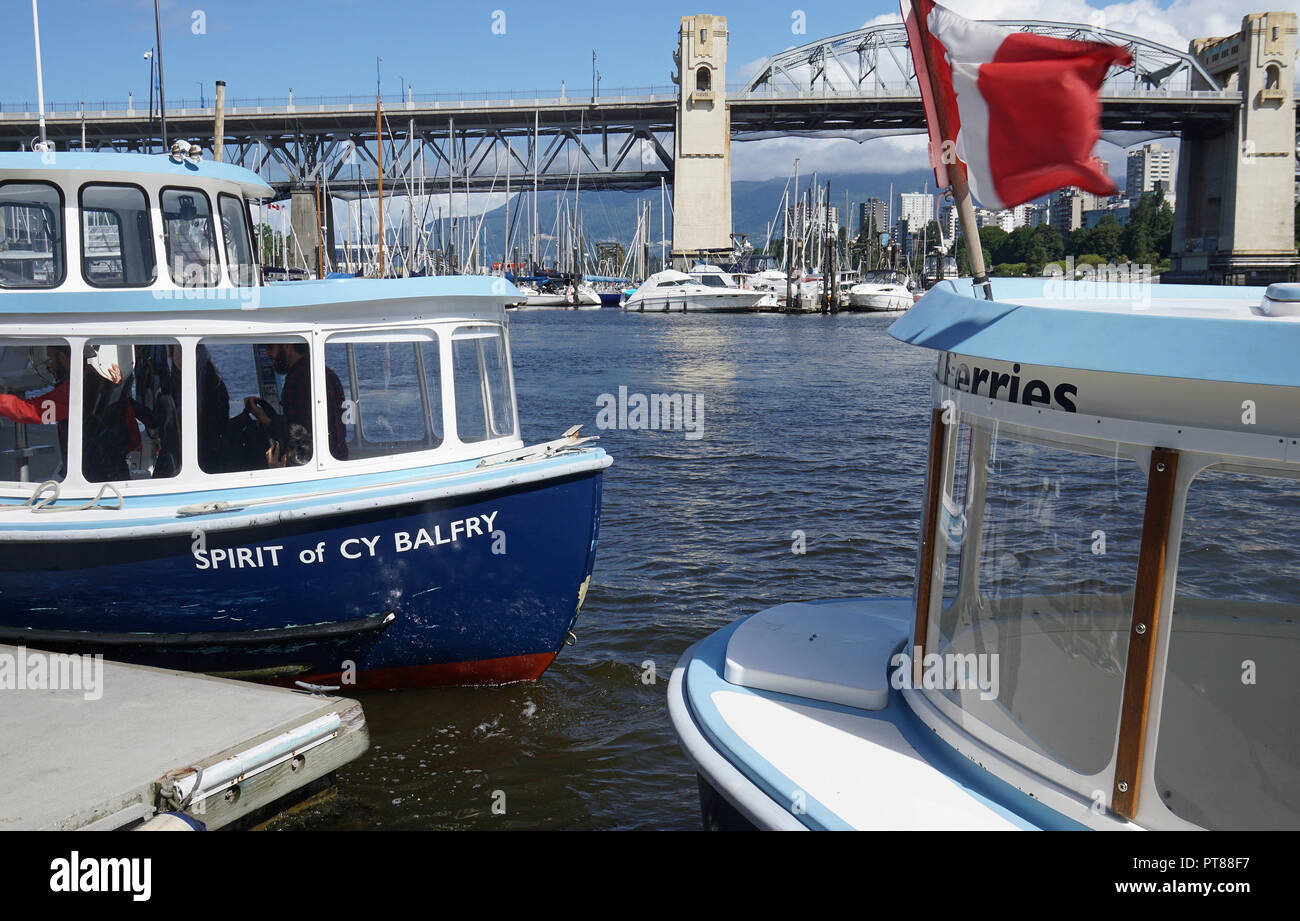 Ferry on False Creek, Vancouver, Canada Stock Photo