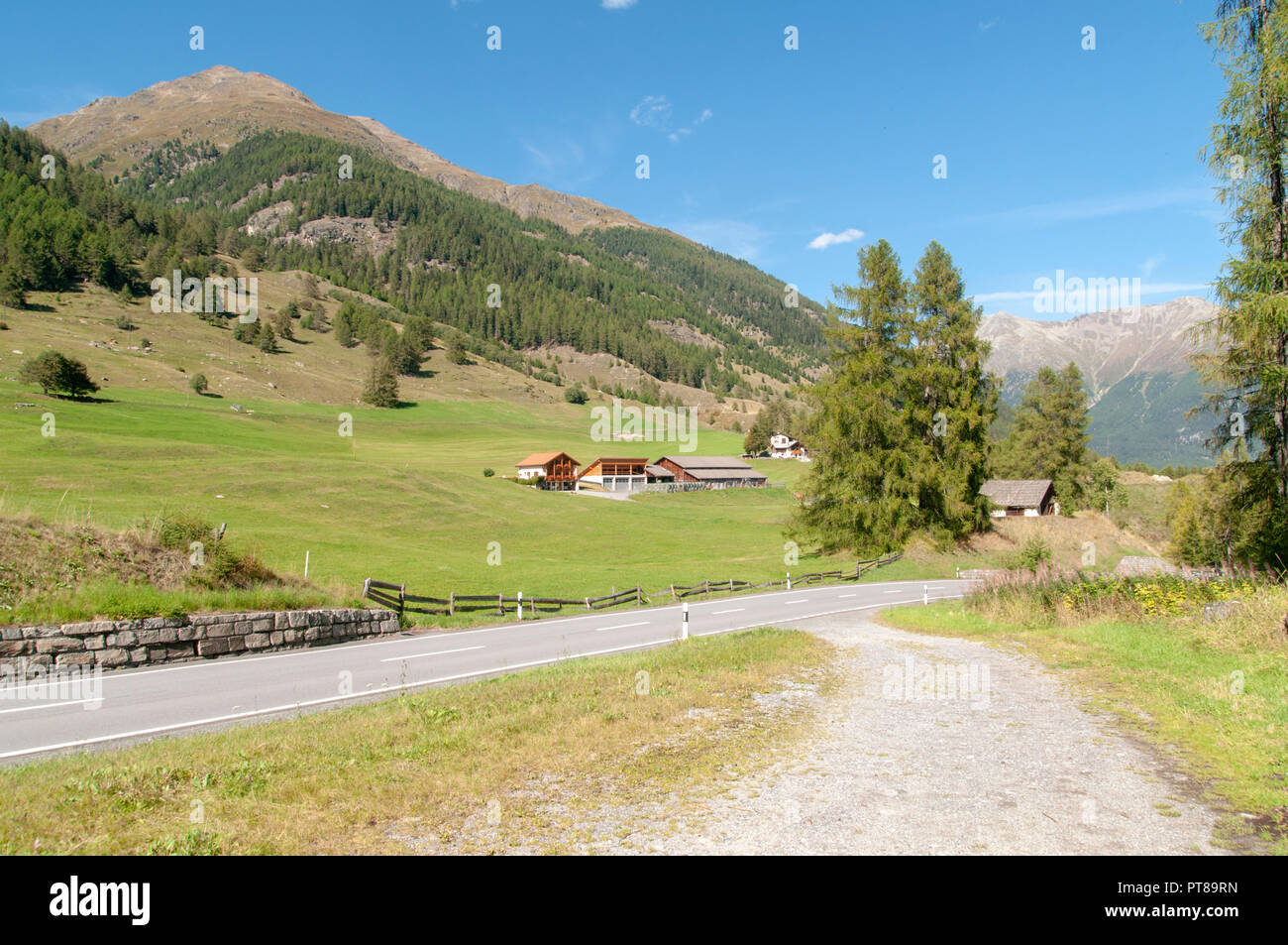 Zernez is a village and a municipality in the Engiadina Bassa/Val Müstair Region in the Swiss canton of Graubünden. Stock Photo