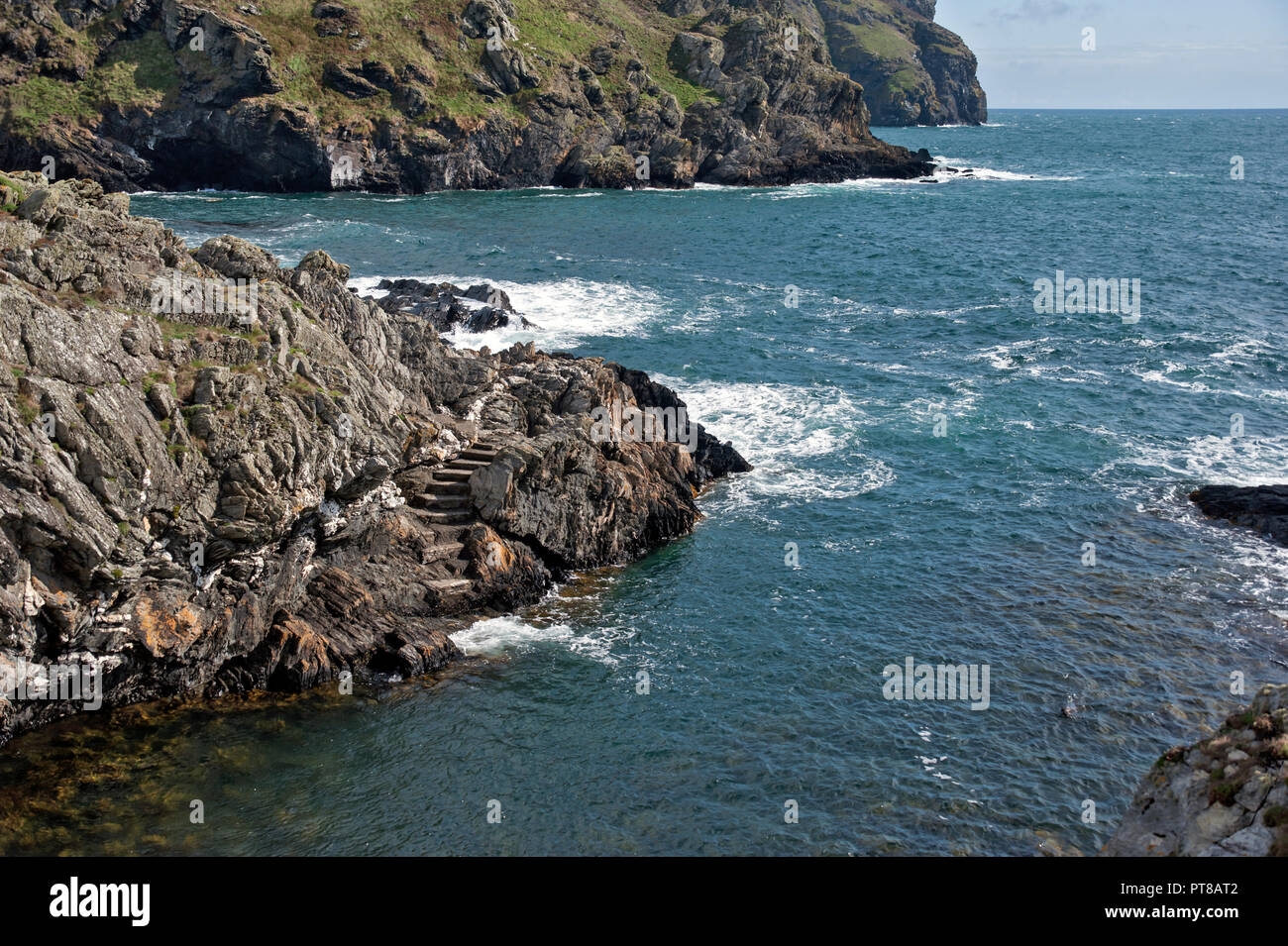 Old Landing jetty, The Sound, Isle of Man Stock Photo