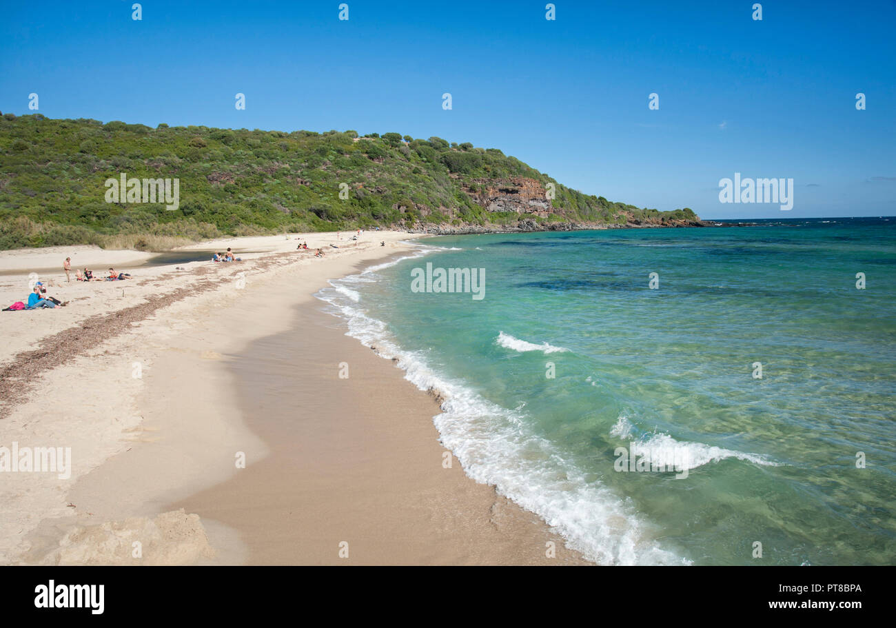 Cala Cartoe beach and the coast near Cala Gonone, Dorgali, Sardinia, Italy Stock Photo