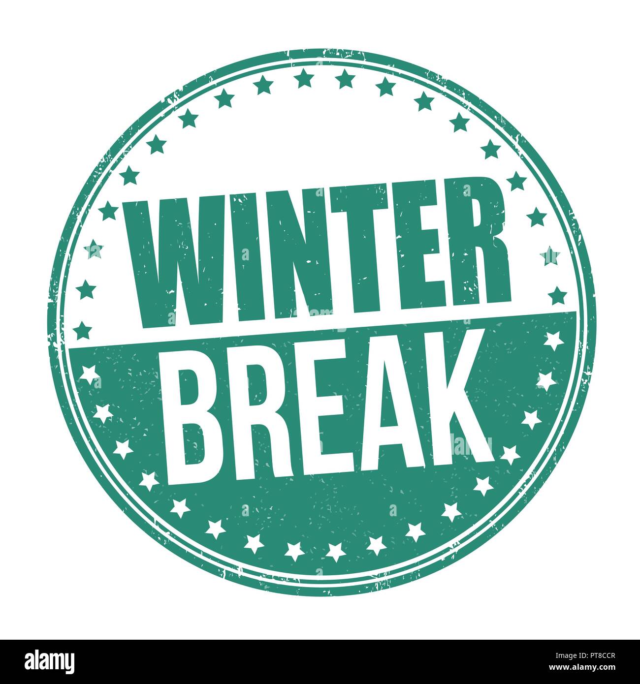 Winter break sign or stamp on white background, vector illustration