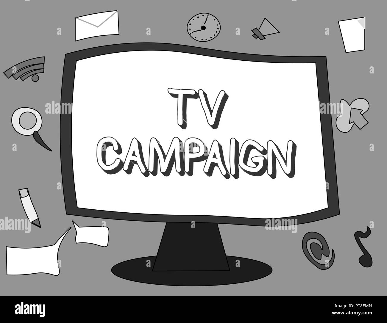 Word writing text Tv Campaign. Business concept for Television