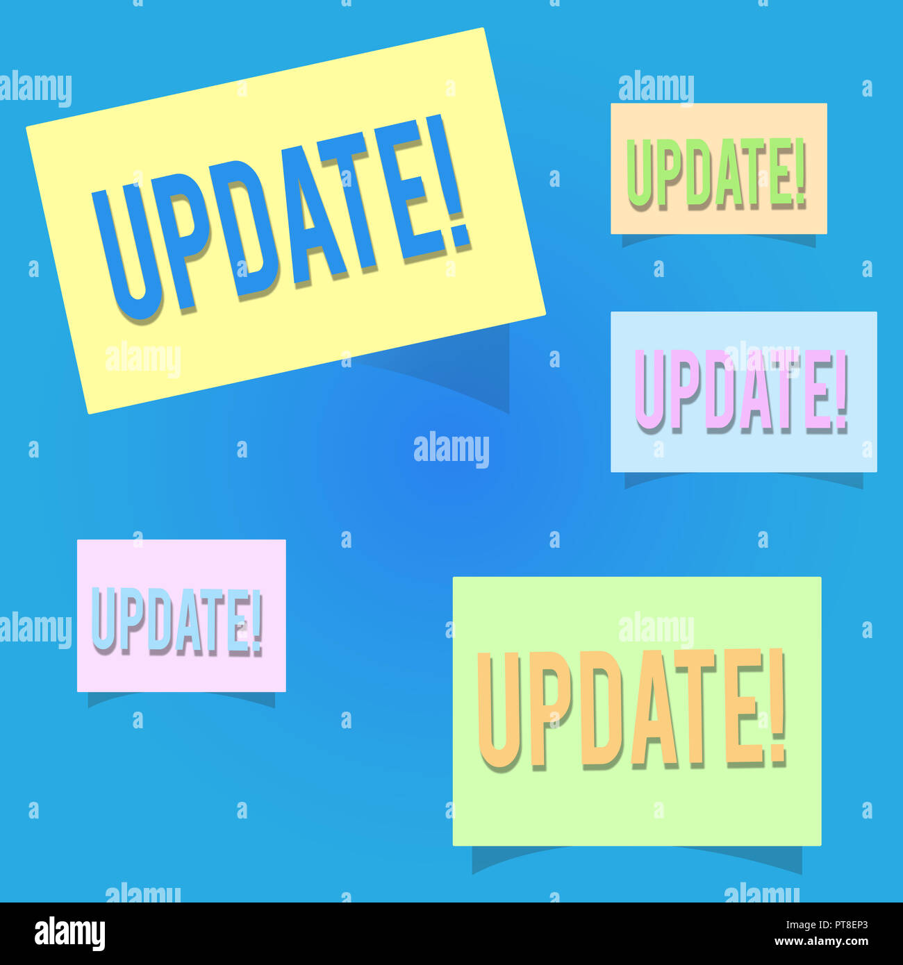 Conceptual hand writing showing UPDATE. Business photo showcasing Make ...