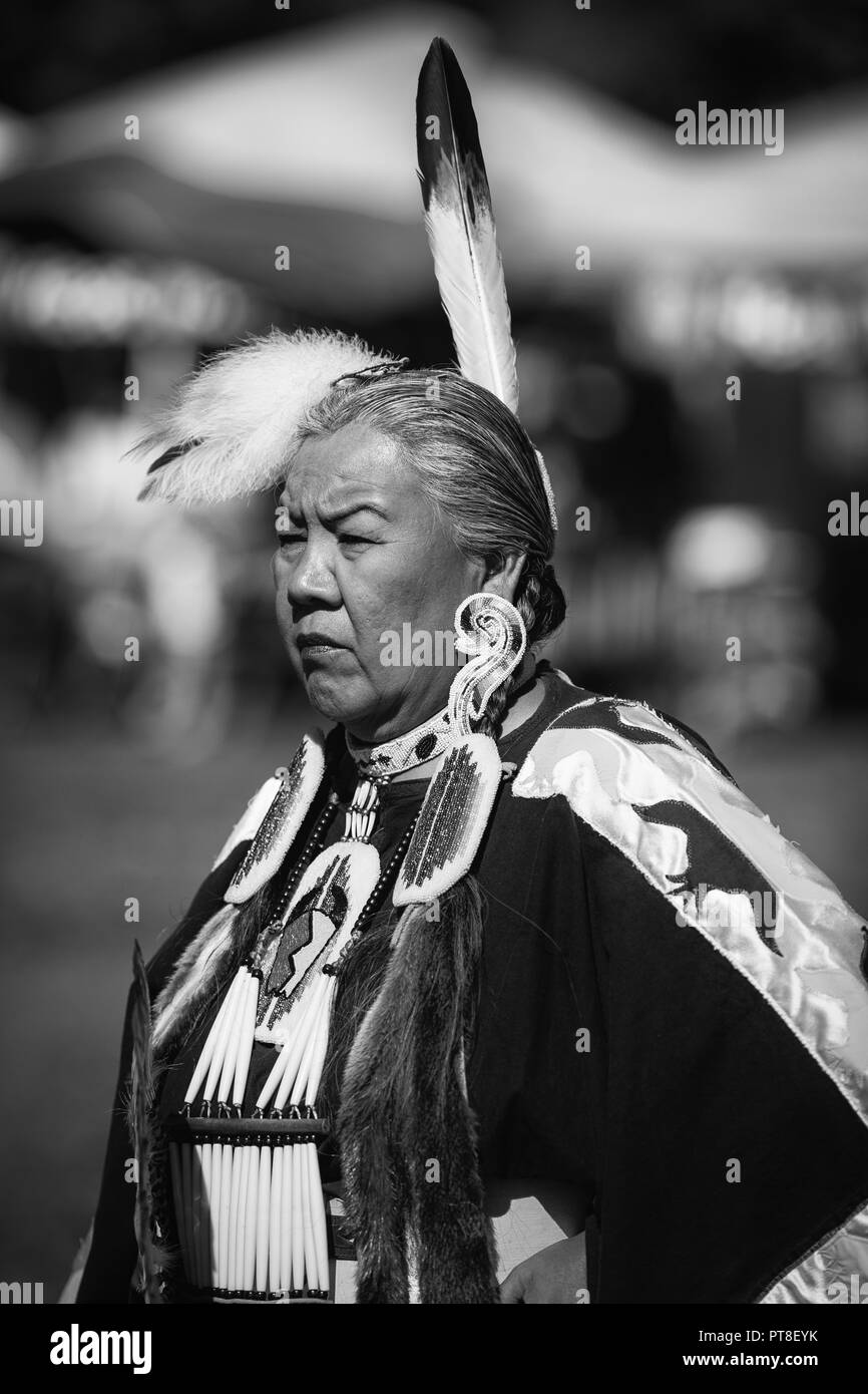 Participants dancing Native American style at the Stillwater Pow Wow in