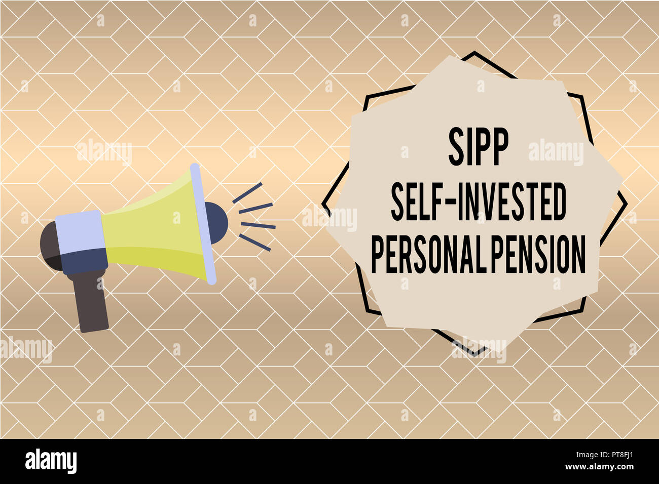Handwriting text writing Sipp Self Invested Personal Pension. Concept meaning Preparing the future Save while young. Stock Photo