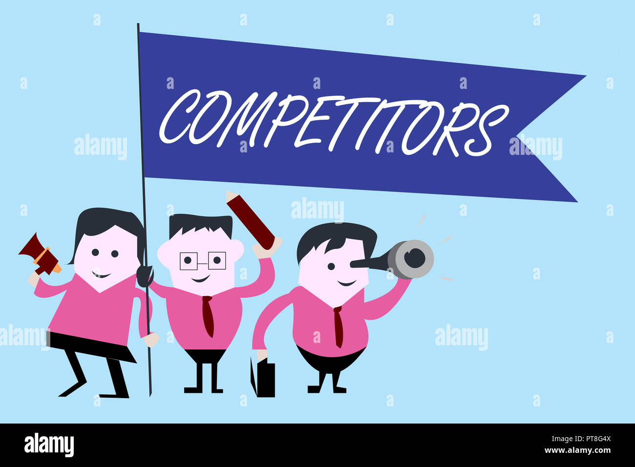 Writing note showing Competitors. Business photo showcasing Persons ...
