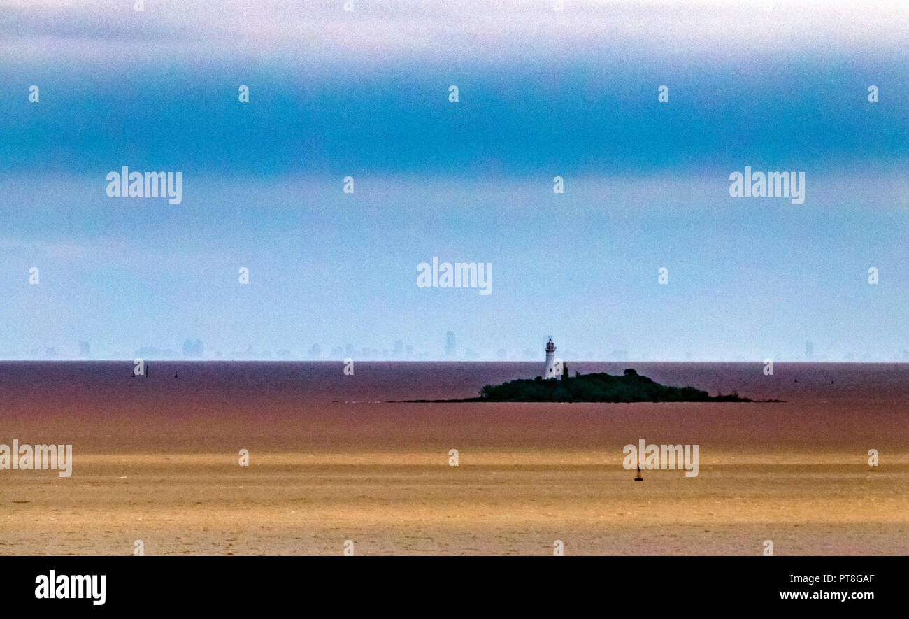 Buenos Aires city as seen from Colonia Del Sacramento, Uruguay. Stock Photo