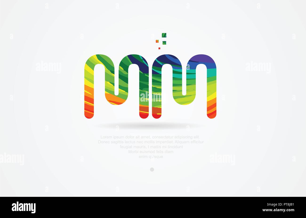 mm m m alphabet letter logo icon combination design with rainbow color Stock Vector Image & Art