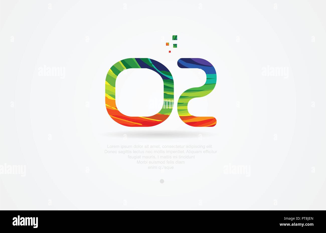 oz o z alphabet letter logo icon combination design with rainbow color Stock Vector