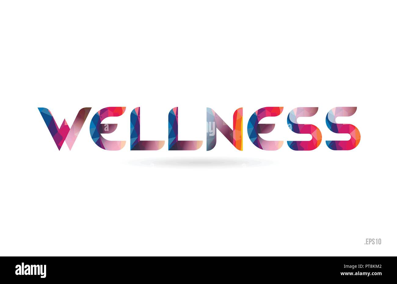 wellness colored rainbow word text suitable for card, brochure or typography logo design Stock Vector