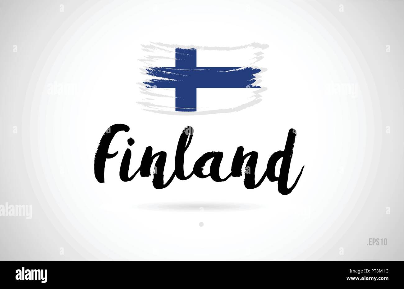 finland country flag concept with grunge design suitable for a logo icon design Stock Vector
