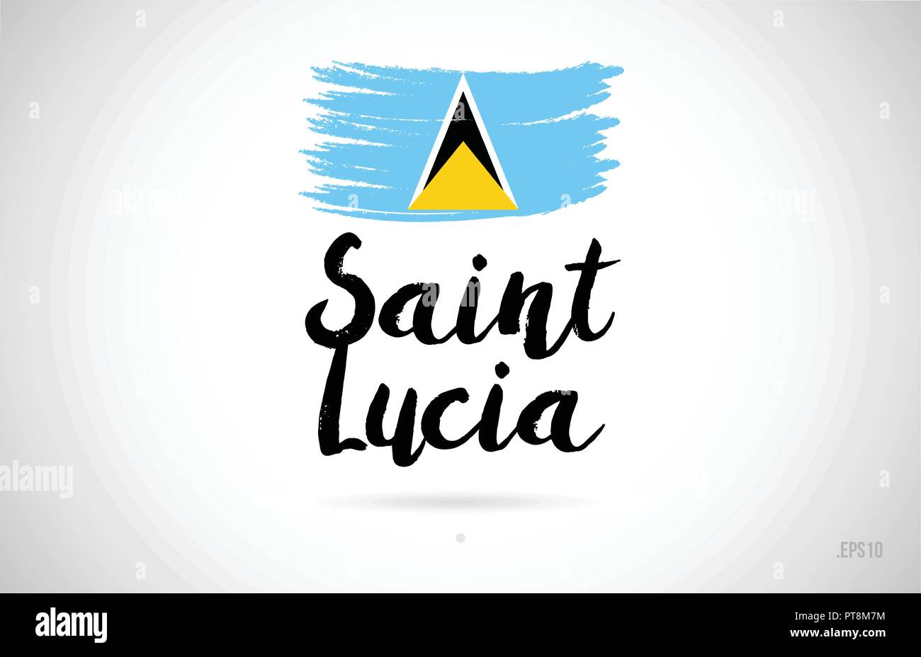 saint lucia country flag concept with grunge design suitable for a logo icon design Stock Vector