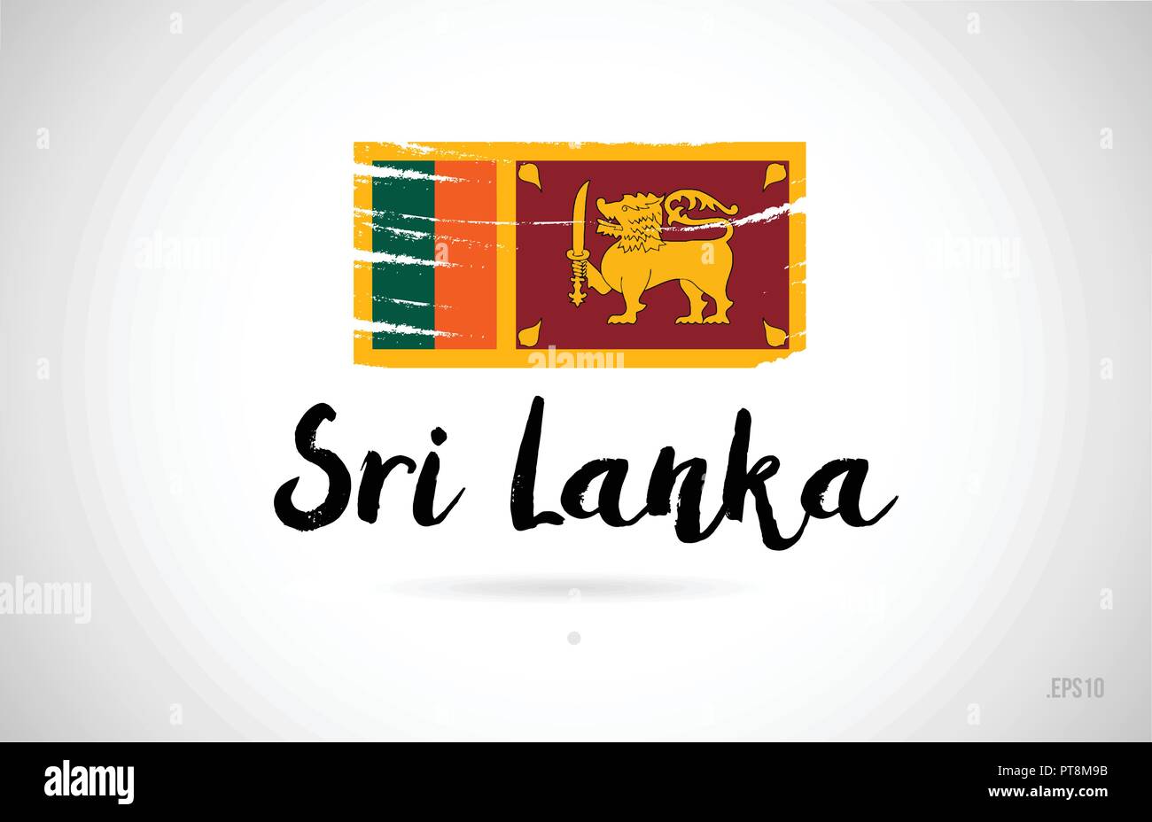 sri lanka country flag concept with grunge design suitable for a logo