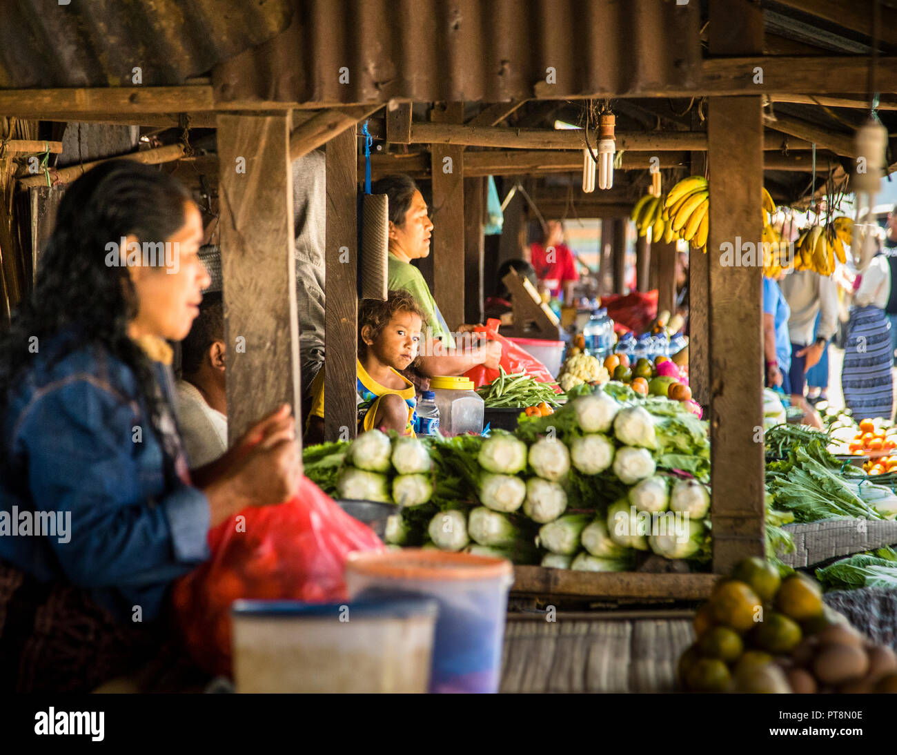Local market on the isle of Flores, Indonesia Stock Photo