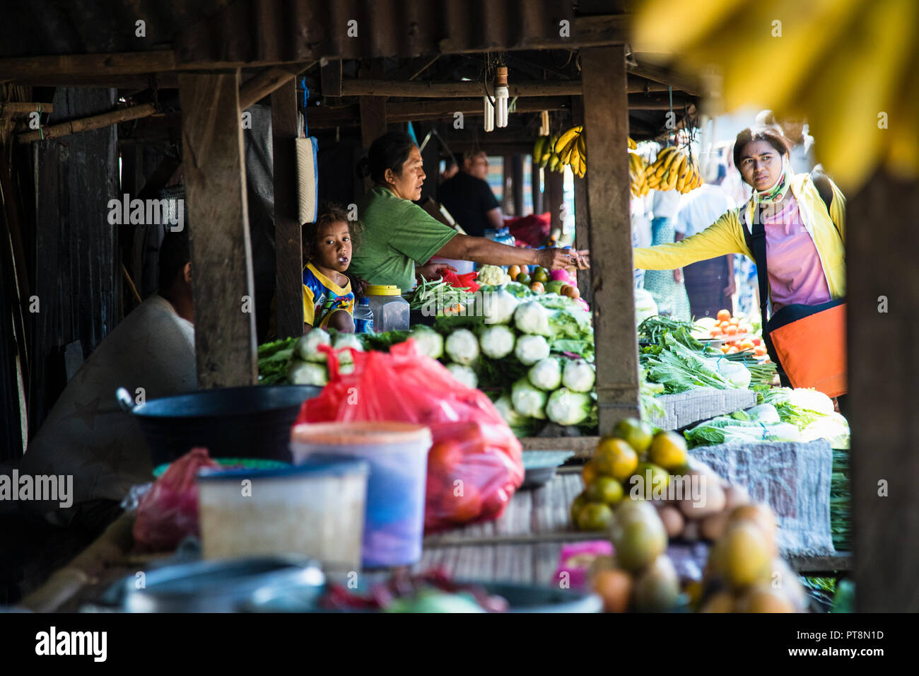 Local market on the isle of Flores, Indonesia Stock Photo