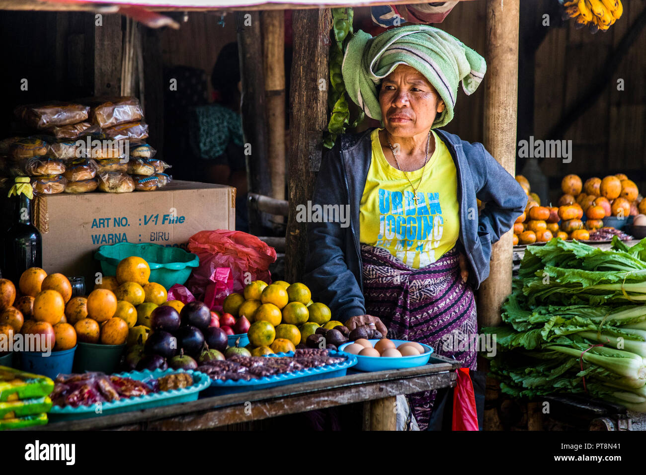 Local market on the isle of Flores, Indonesia Stock Photo