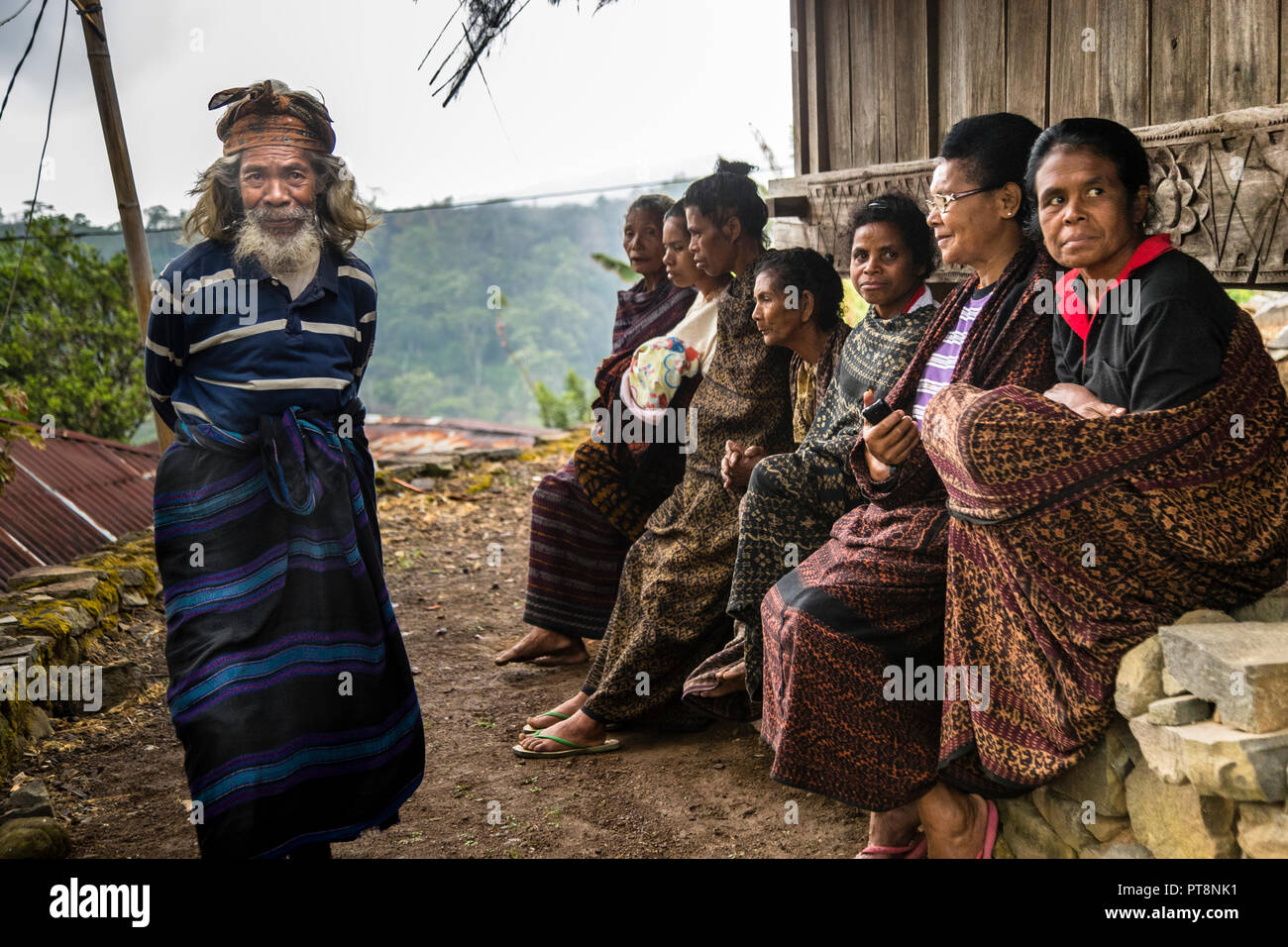 Indonesian People in traditional attire Stock Photo