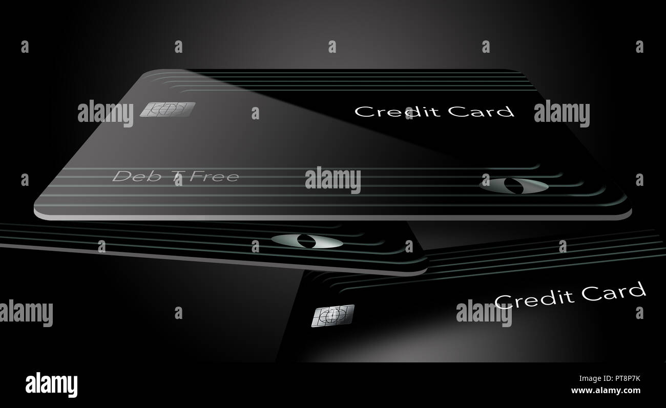 Here is a modern design on black credit card. This is an illustration ...
