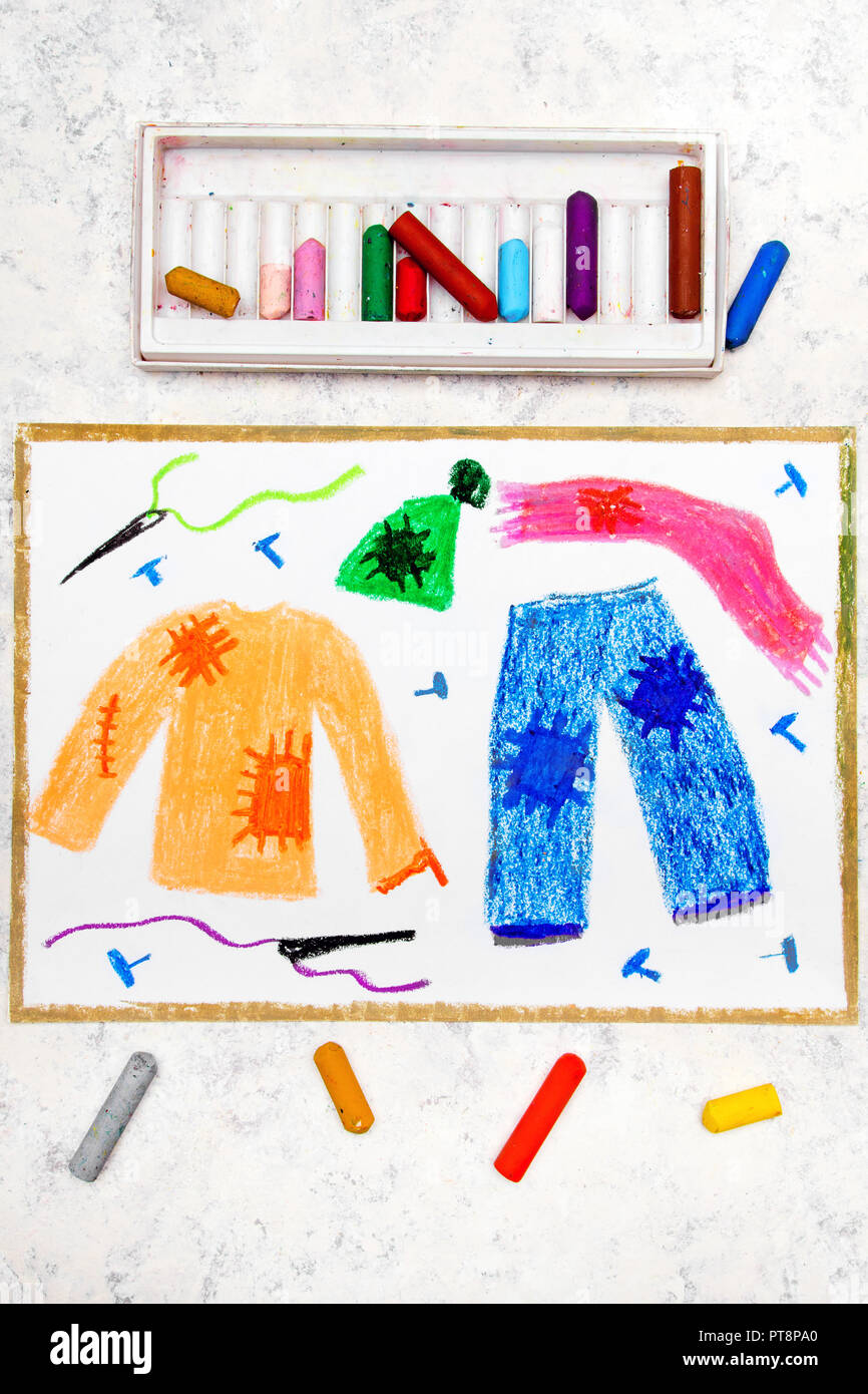 winter clothes drawing