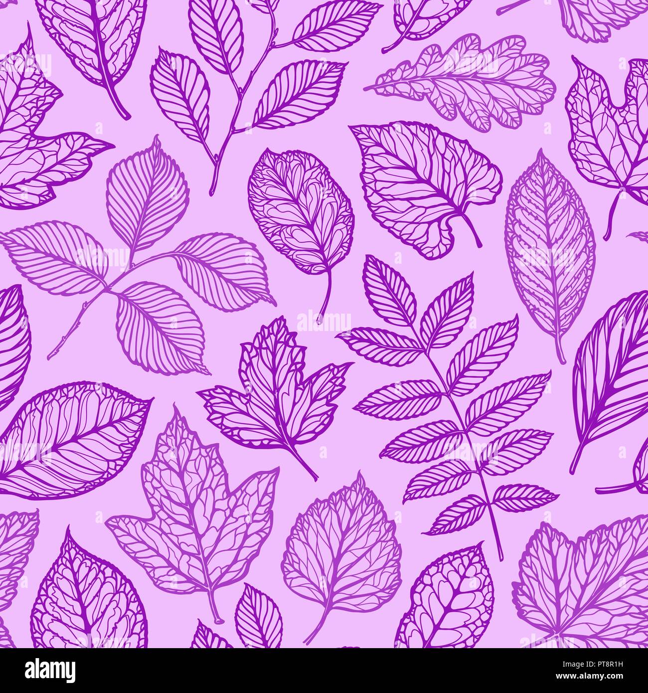 Seamless floral pattern. Nature, leaves concept. Decorative background vector illustration Stock Vector