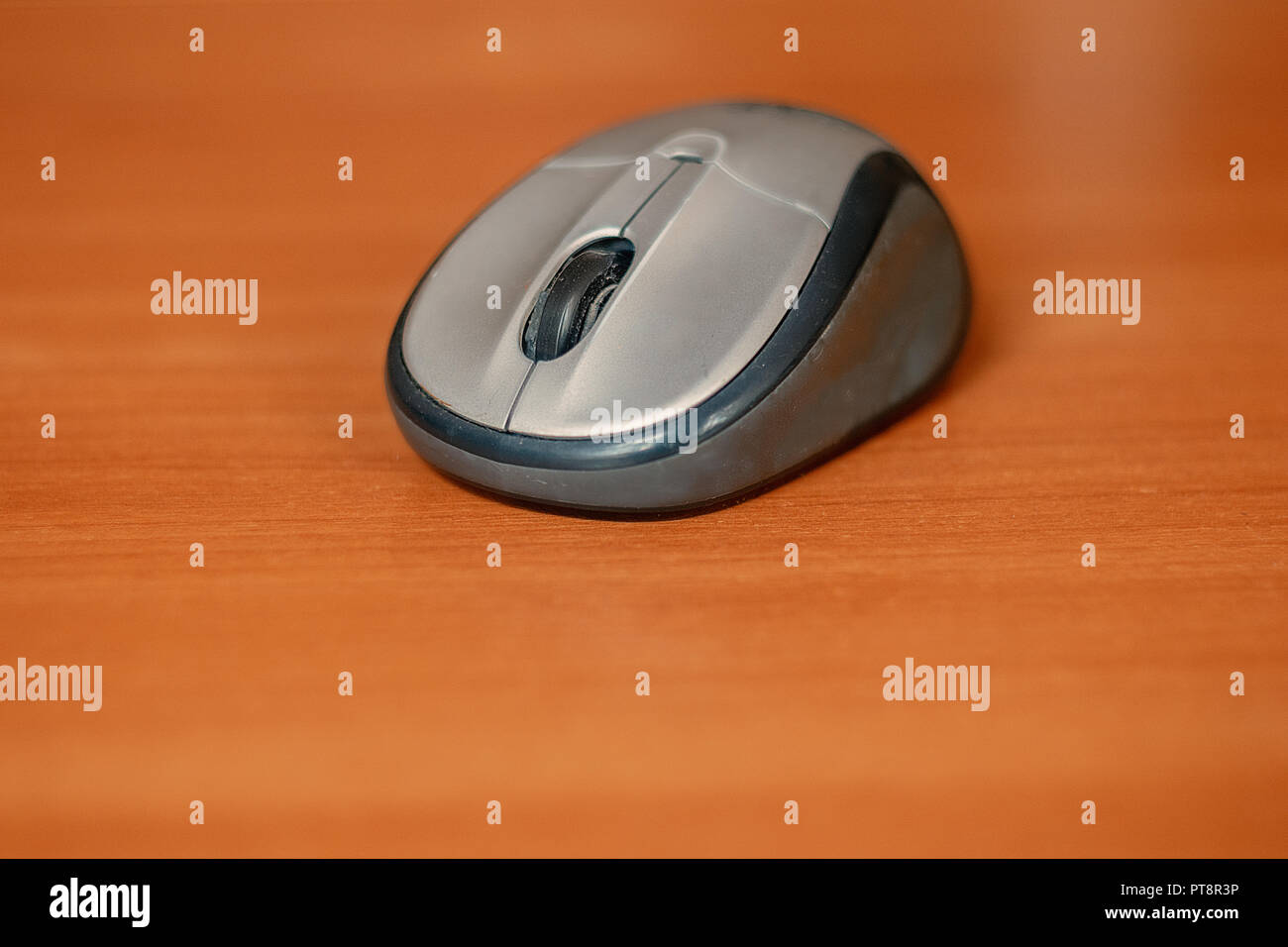 Wireless computer mouse on a table, copyspace Stock Photo Alamy