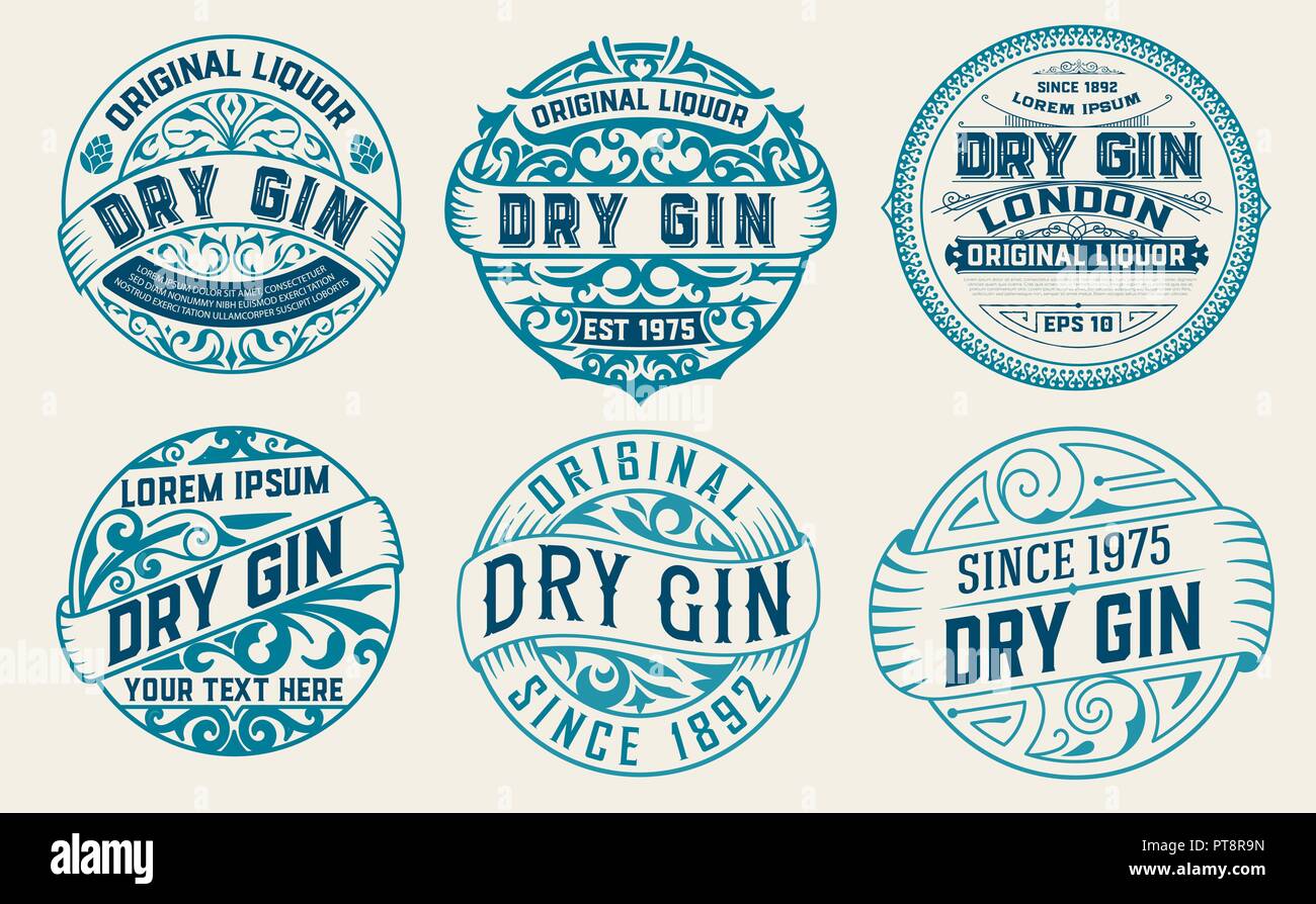 Set of 6 labels or badges for packing Stock Vector