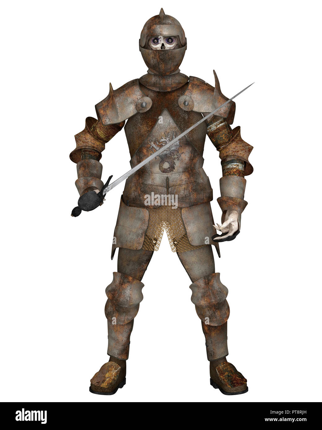 Undead Zombie Knight with Rusty Armour and Sword Stock Photo Alamy