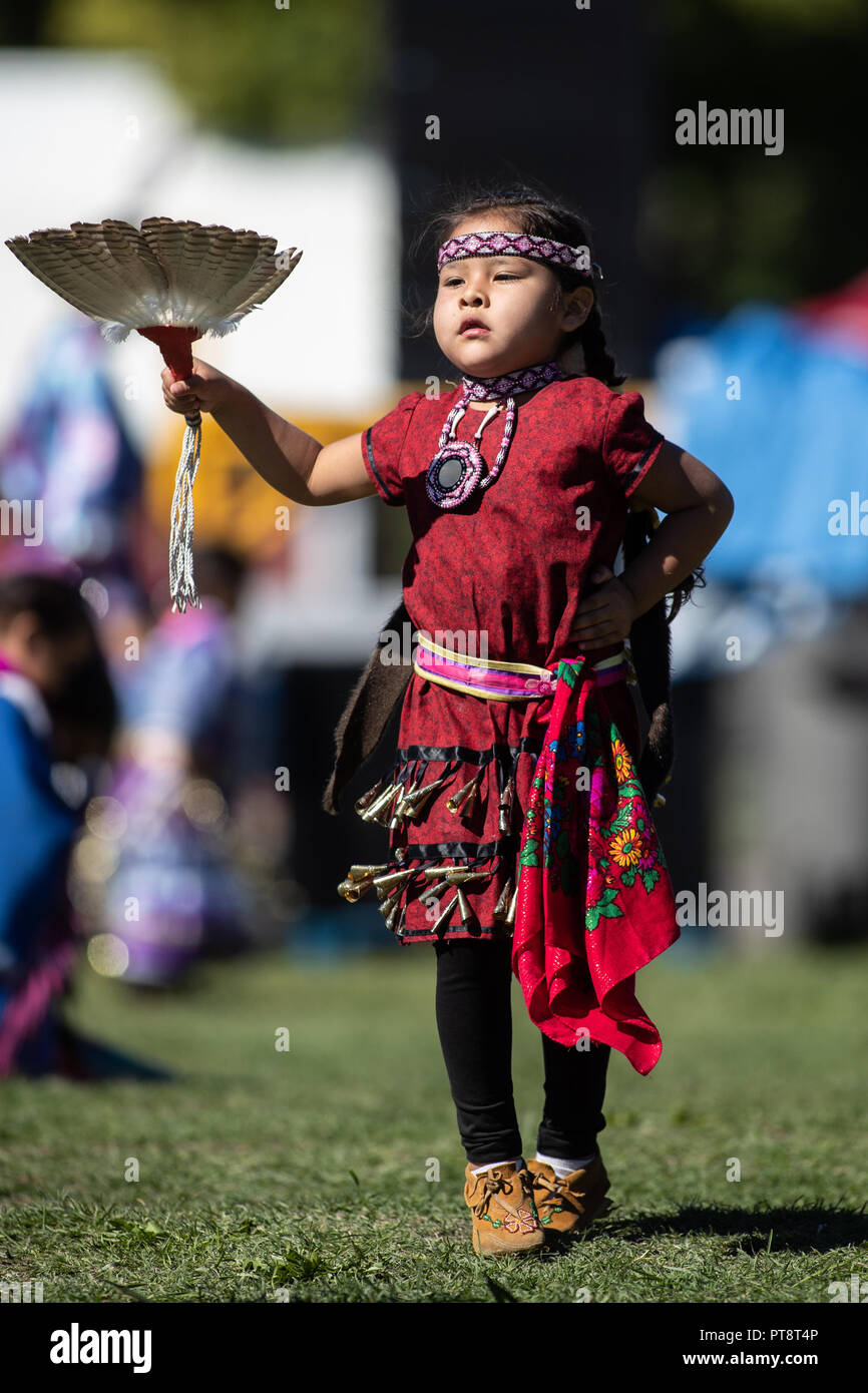 Participants dancing Native American style at the Stillwater Pow Wow in