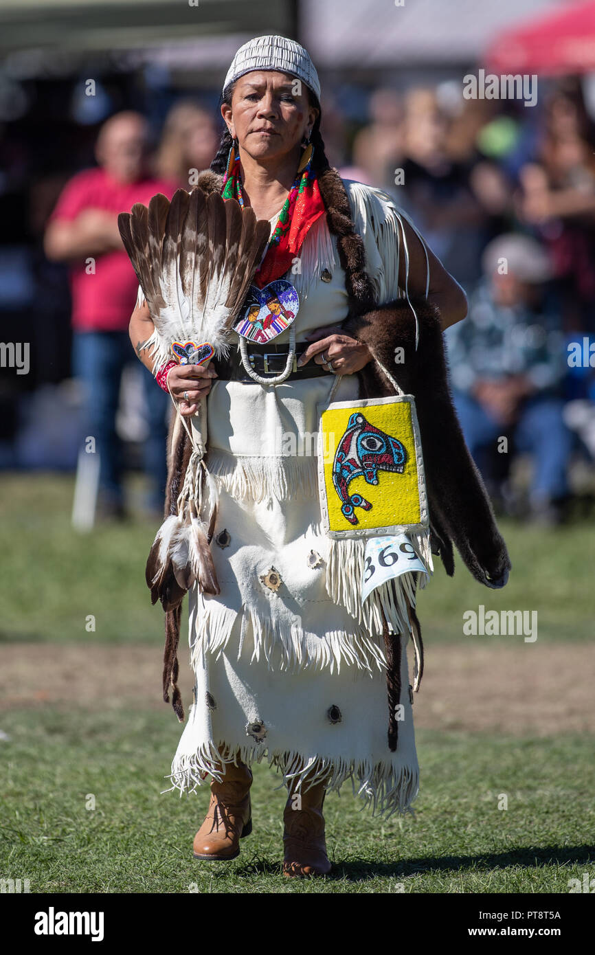 Participants dancing Native American style at the Stillwater Pow Wow in