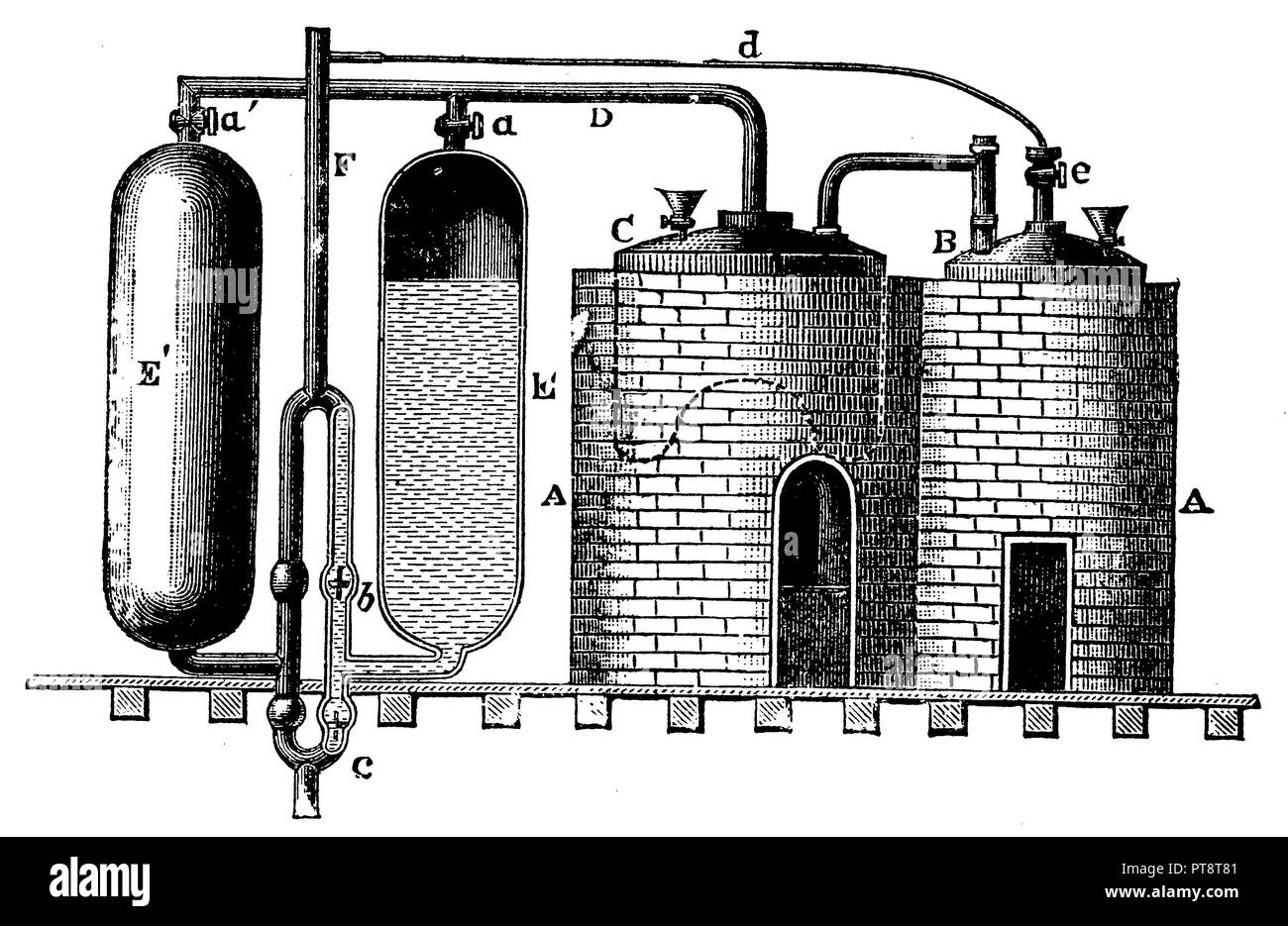 Savery's steam apparatus,   1900 Stock Photo