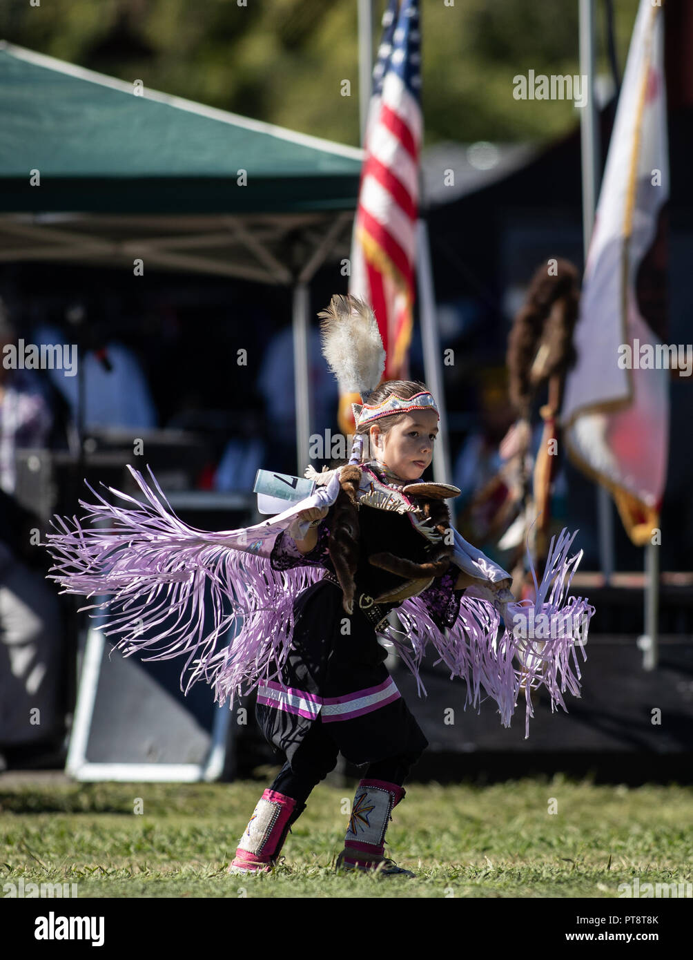 Participants dancing Native American style at the Stillwater Pow Wow in