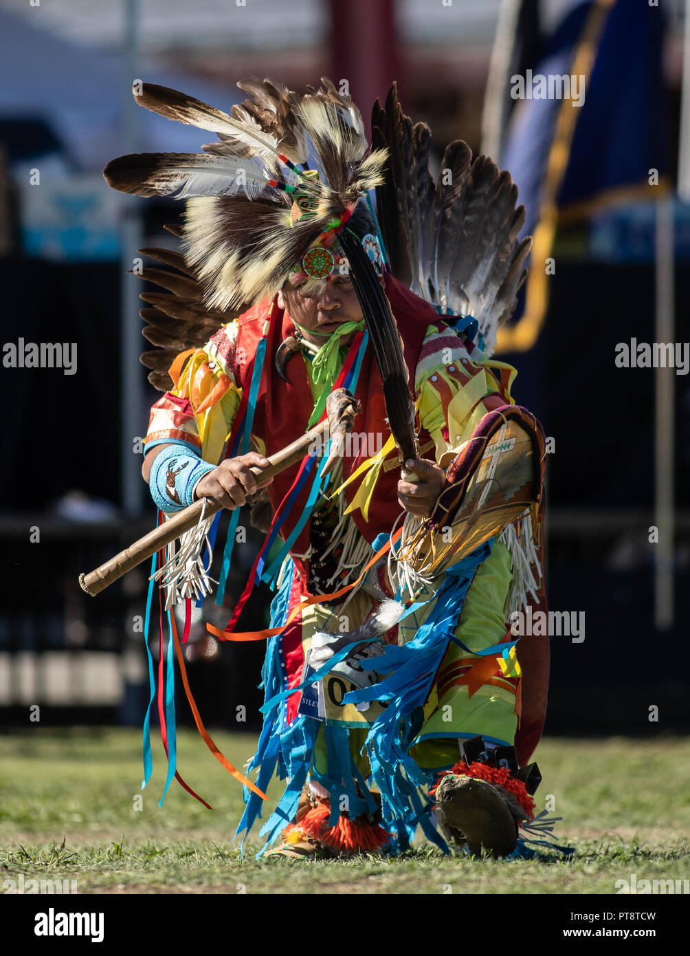 Participants dancing Native American style at the Stillwater Pow Wow in