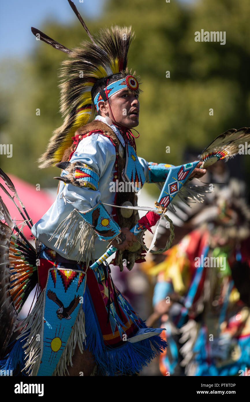 Participants dancing Native American style at the Stillwater Pow Wow in