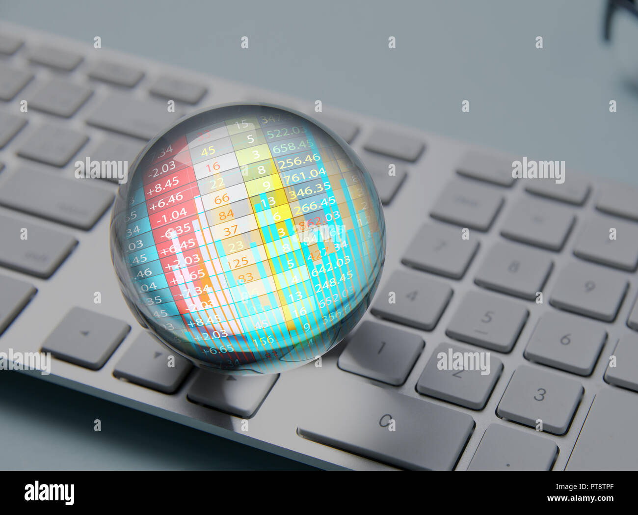 business trade stock forecast and plan with crystal ball Stock Photo ...