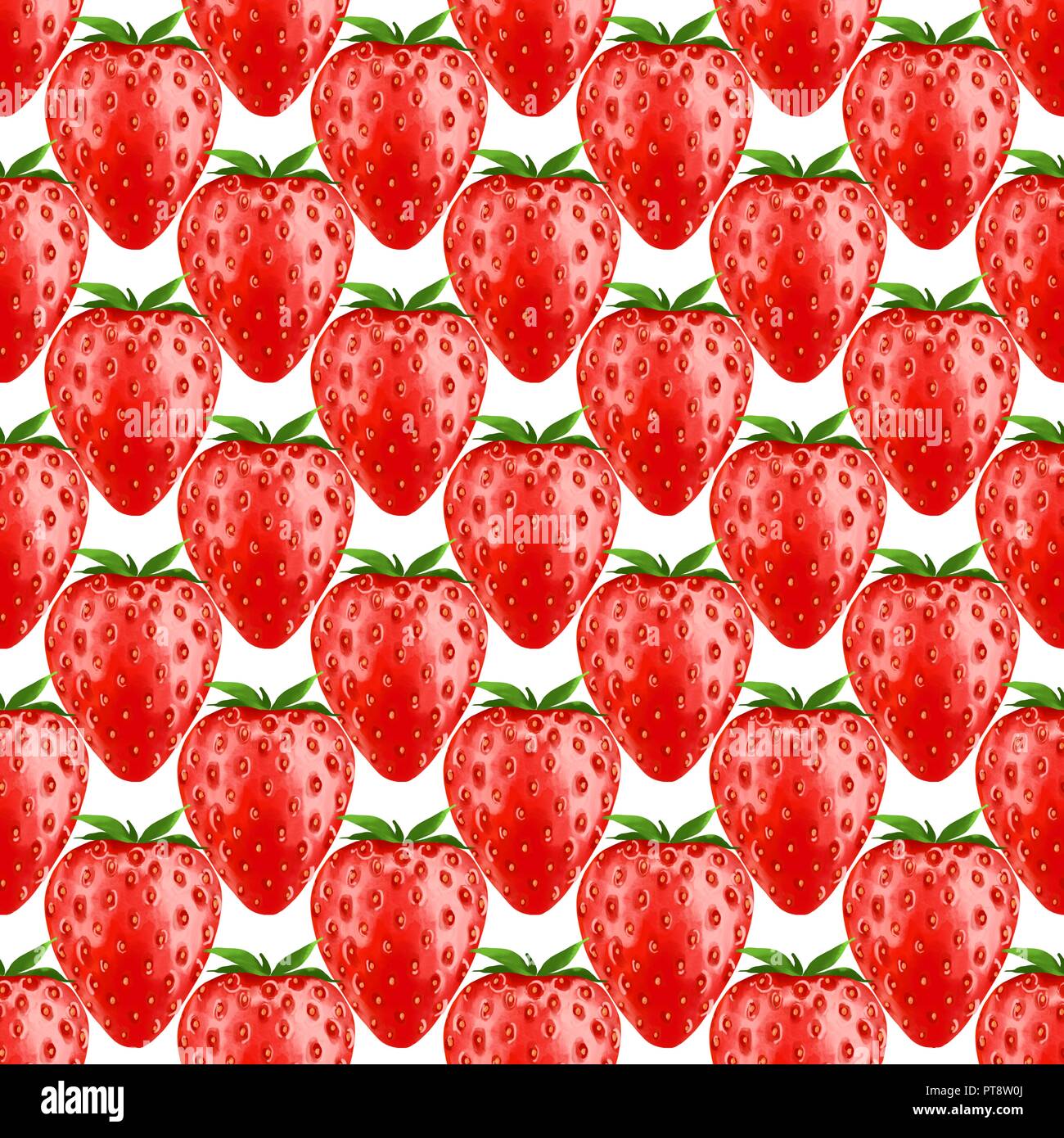 Strawberry. Decorative seamless pattern with red berries Stock Photo ...