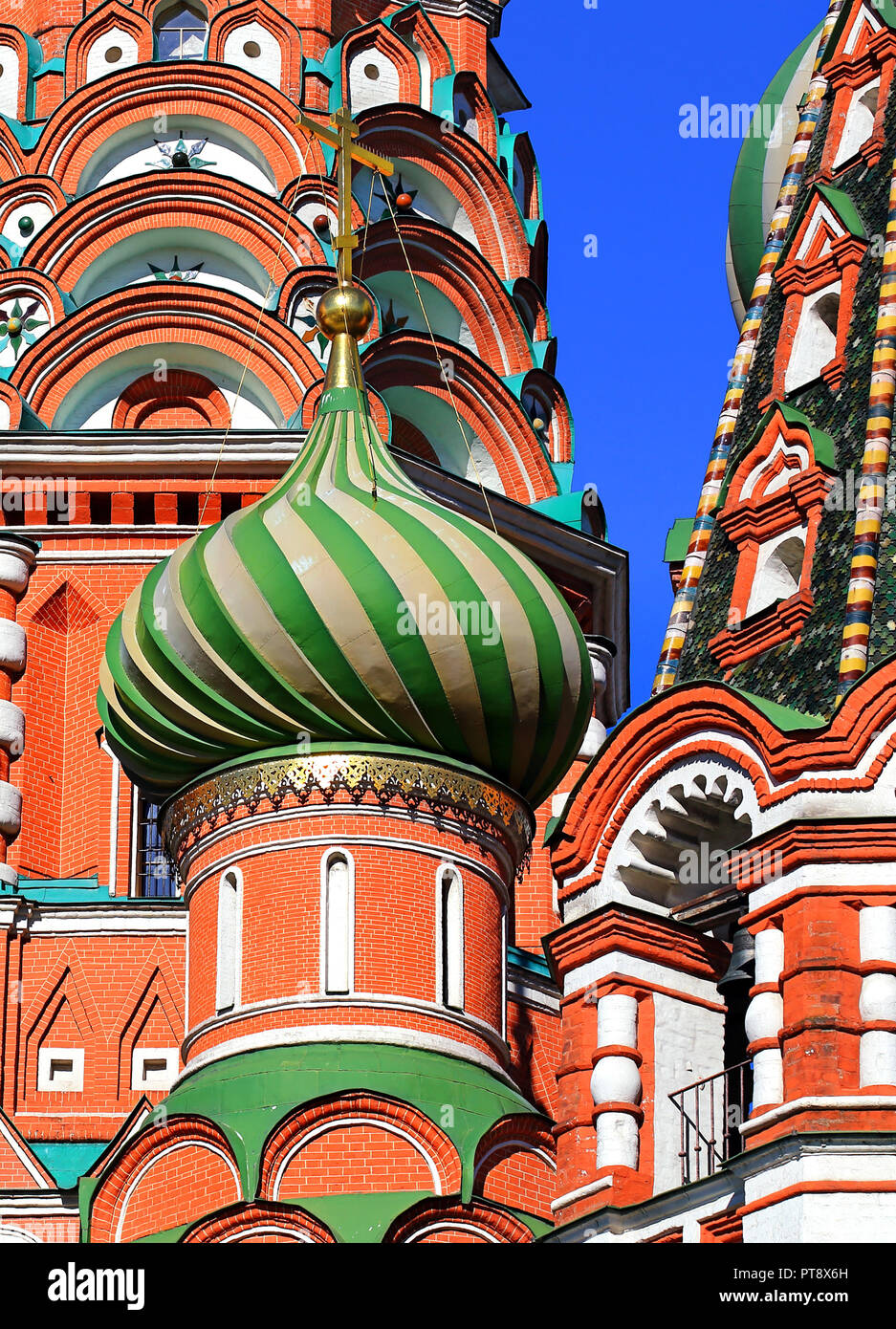 Onion dome of Pokrovsky Cathedrall built in the sixteenth century in