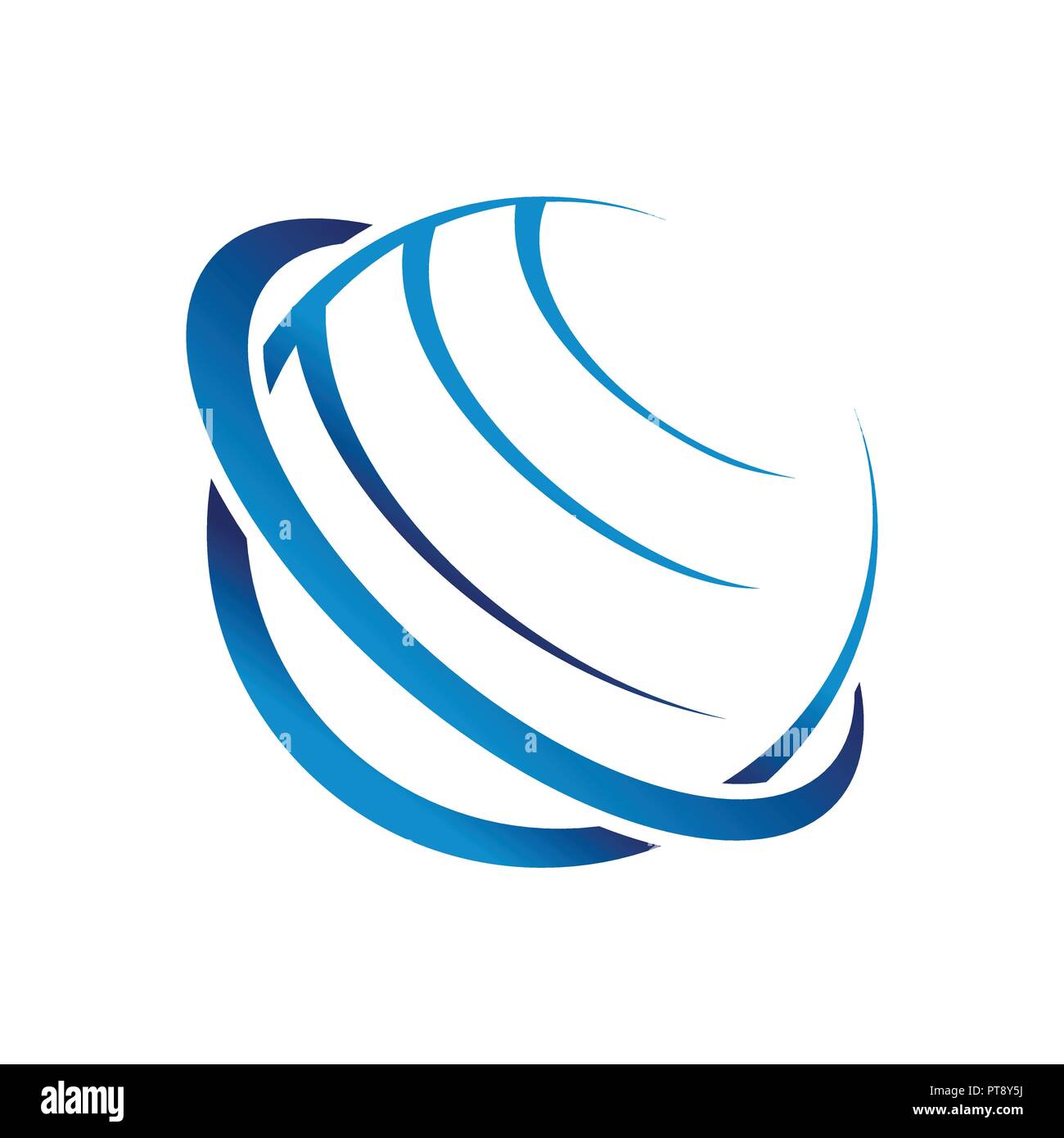 Global Communication Satellite Blue Circle Vector Symbol Graphic Logo Design Template Stock Vector