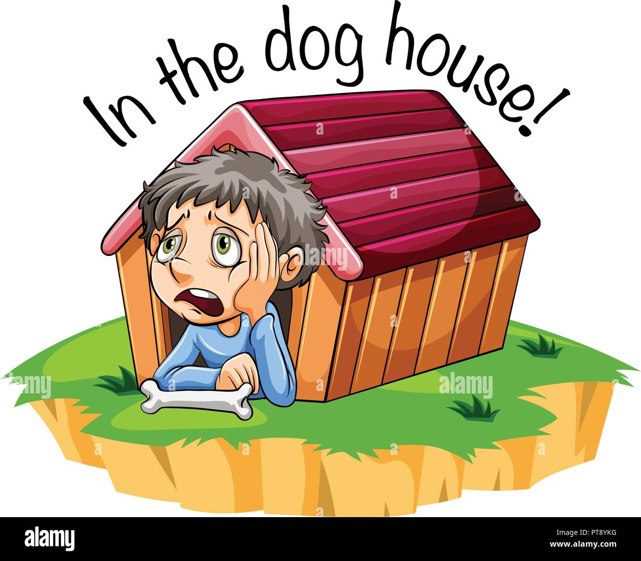 In the dog house idiom illustration Stock Vector Image & Art ...