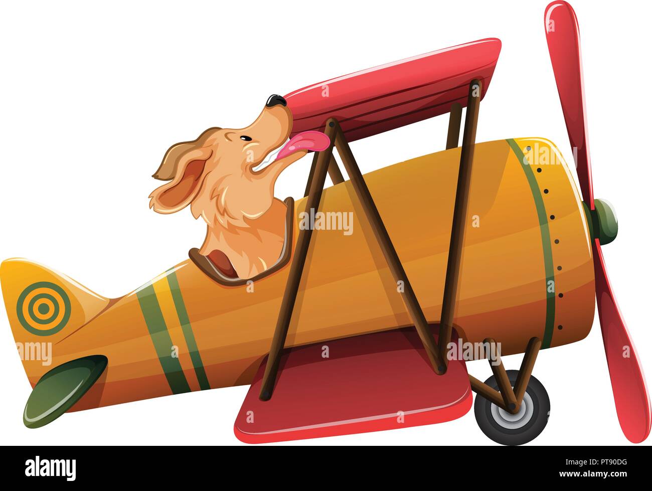 A dog riding plane on white background illustration Stock Vector Image